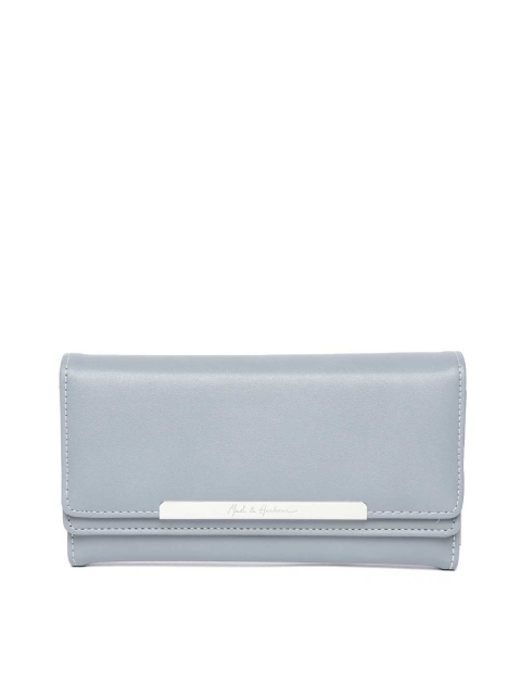 

Mast & Harbour Women Blue Solid Three Fold Wallet