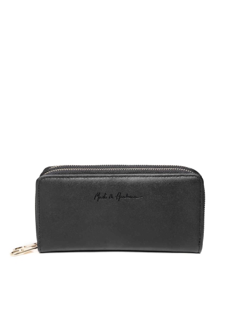 

Mast & Harbour Women Black Solid Zip Around Wallet