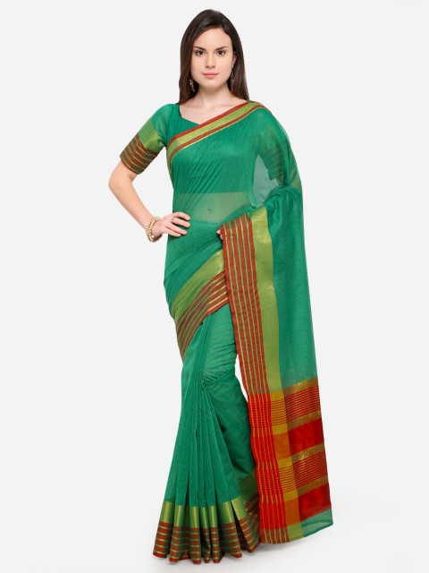

Shaily Green Woven Design Silk Cotton Saree