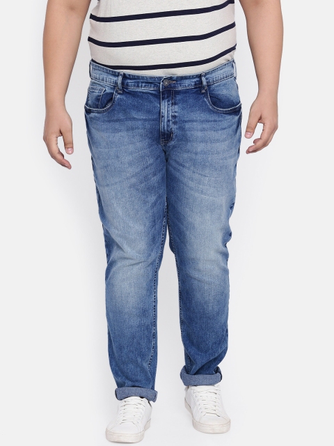

aLL Plus Size Men Blue Slim Fit Mid-Rise Clean Look Stretchable Jeans