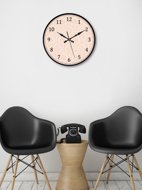 

999Store Pink Round Printed Analogue Wall Clock