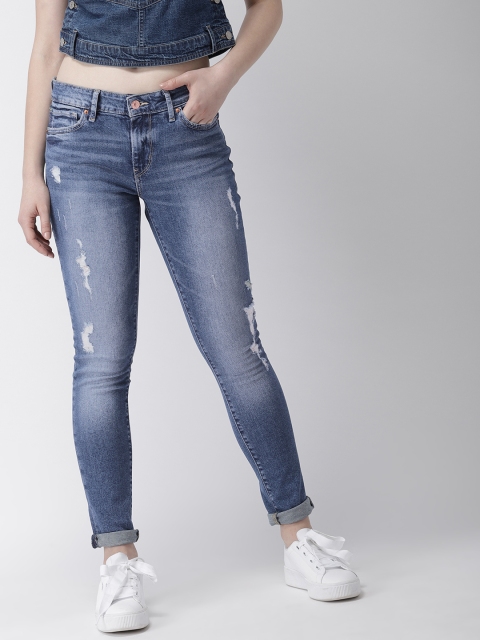 

Levis Women Blue Skinny Fit Mid-Rise Mildly Distressed Stretchable Jeans 711