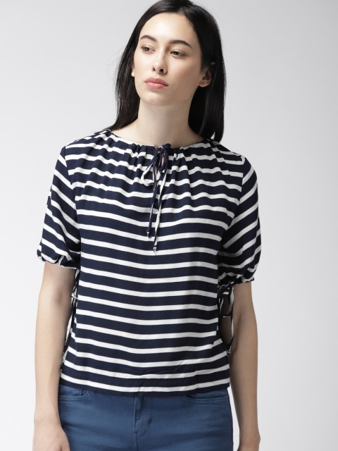 

Levis Women Navy Blue Striped Top