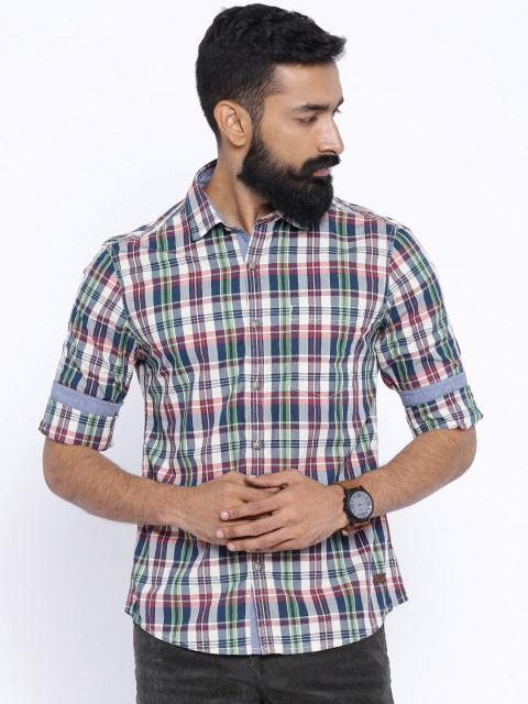 

Ed Hardy Navy & Off-White Checked Shirt, Navy blue