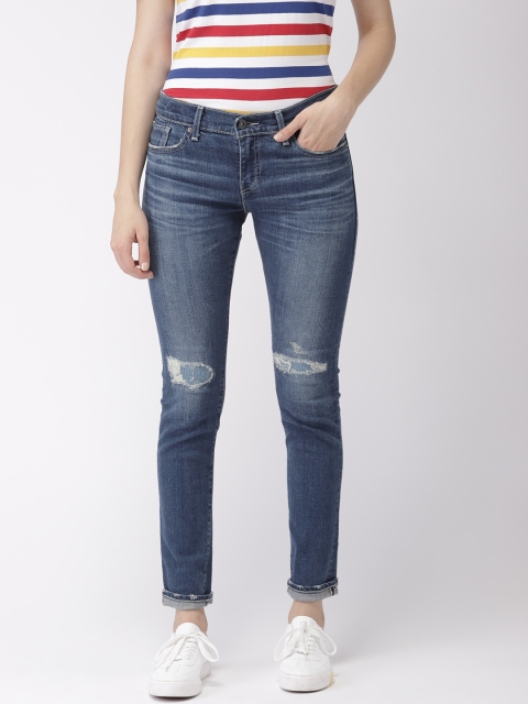 

Levis Women Blue Skinny Fit High-Rise Mildly Distressed Stretchable Jeans 711