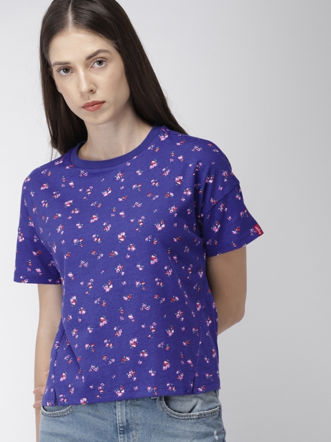 

Levis Women Blue Printed Round Neck T-shirt