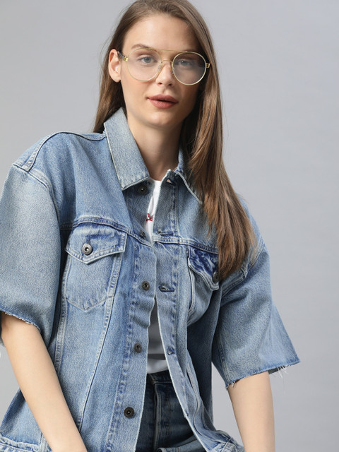 

Levis Women Blue Solid Denim Jacket