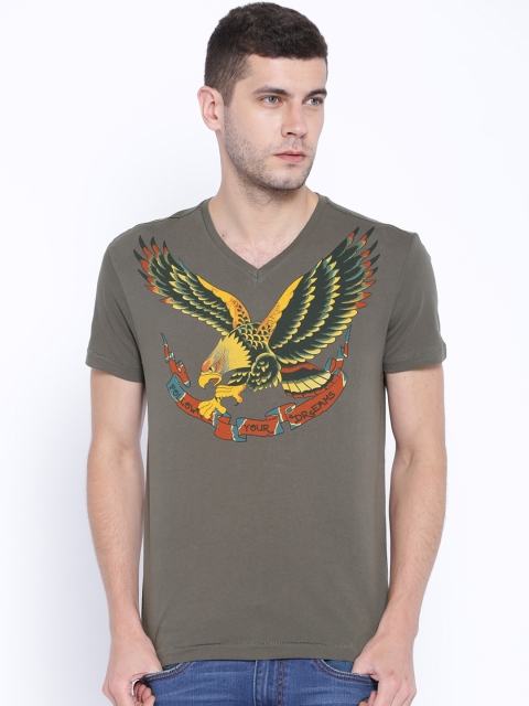 

Ed Hardy Charcoal Grey Printed T-shirt
