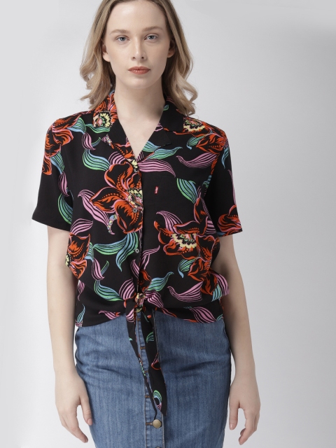 

Levis Women Black Printed Shirt Style Top