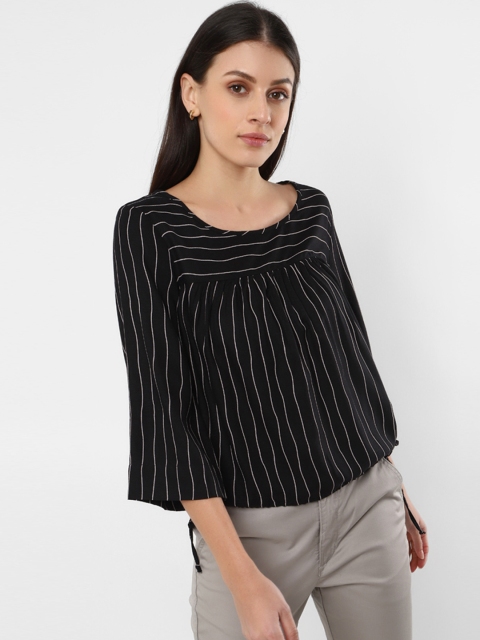 

Levis Women Black Striped Empire Top