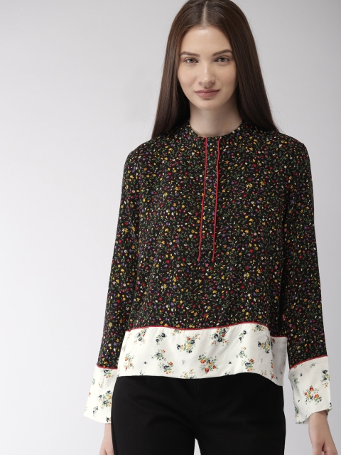 

Levis Women Black Printed Shirt Style Top