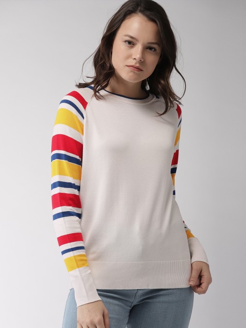 

Levis Women White Solid Pullover