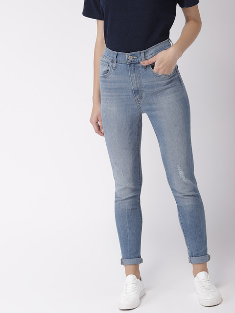 

Levis Women Blue Mile Super Skinny Fit High-Rise Mildly Distressed Stretchable Jeans