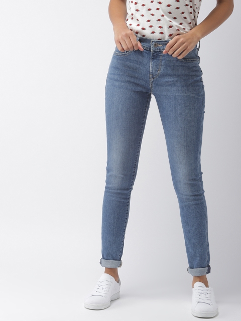 

Levis Women Blue Super Skinny Fit Mid-Rise Clean Look Stretchable Jeans 710