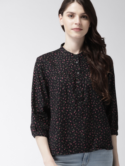 

Levis Women Black Printed Shirt Style Top