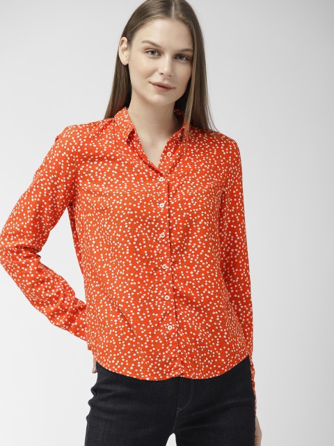 

Levis Women Orange Classic Regular Fit Printed Casual Shirt