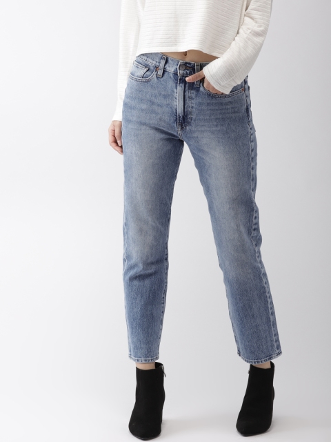 

Levis Women Blue Straight Fit High-Rise Clean Look Stretchable Jeans