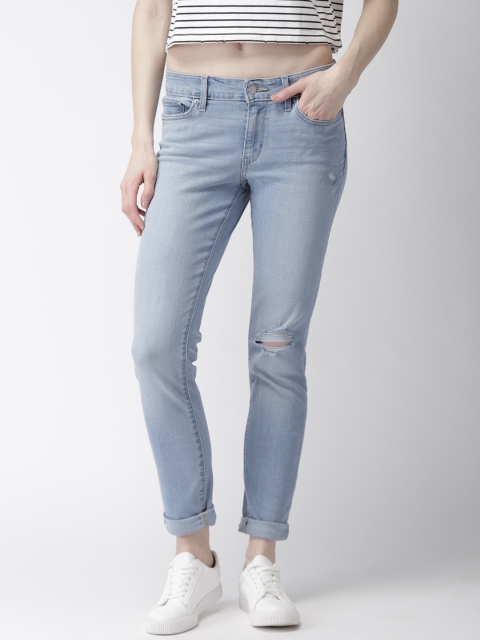 

Levis Women Blue Skinny Fit Mid-Rise Mildly Distressed Stretchable Jeans