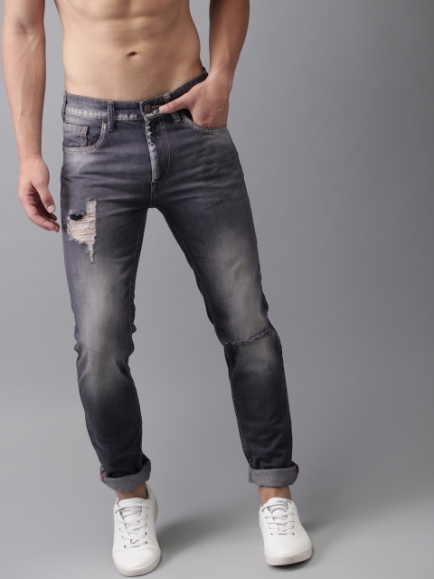 

HERE&NOW Men Blue Skinny Fit Mid-Rise Mildly Distressed Stretchable Jeans
