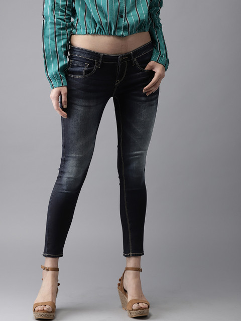 

Moda Rapido Women Navy Blue Skinny Fit Mid-Rise Clean Look Stretchable Jeans