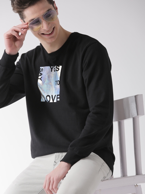 

Mast & Harbour Men Black Printed Sweatshirt