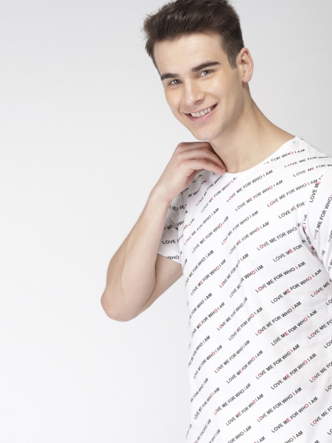 

Mast & Harbour Men Twin Collection White Printed Round Neck T-shirt