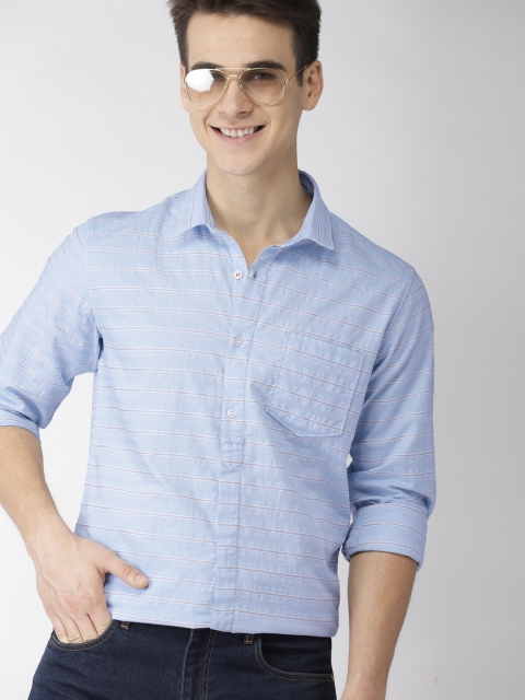 

Mast & Harbour Men Blue Slim Fit Striped Casual Shirt