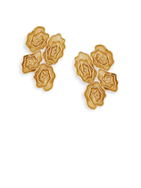 

shaze Gold-Toned Floral Studs