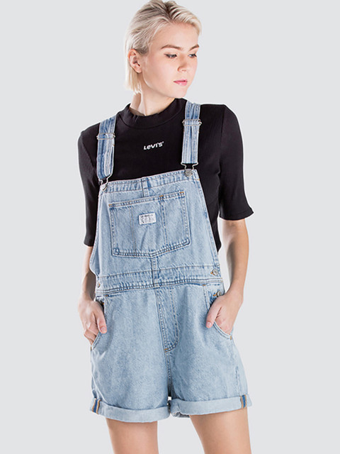 

Levis Women Blue Washed Denim Dungarees