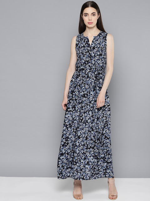 

Chemistry Women Navy & White Printed Maxi Dress, Navy blue