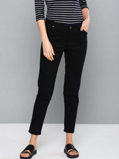 

Chemistry Women Black Regular Fit Mid-Rise Clean Look Stretchable Cropped Jeans
