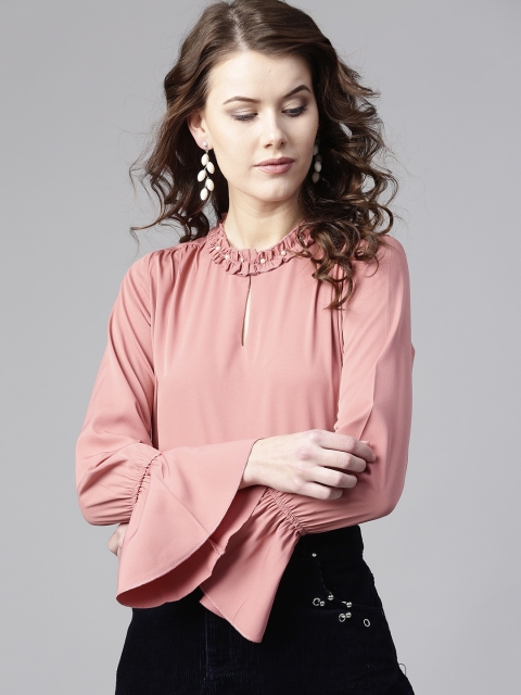 

Zima Leto Women Peach-Coloured Solid Top