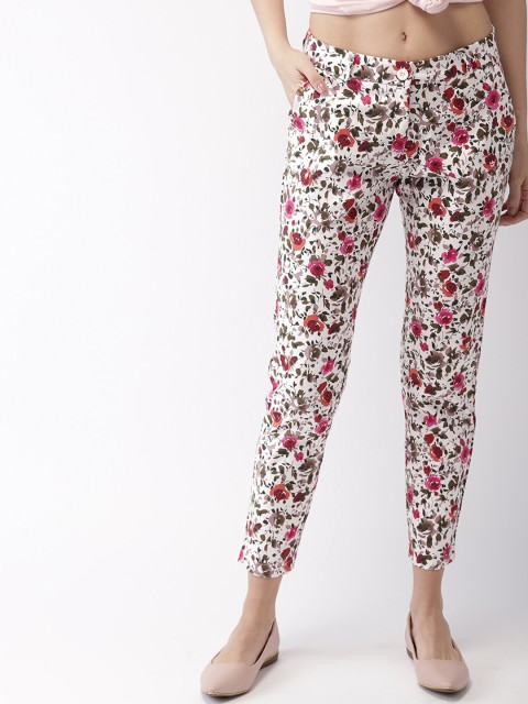 

Mast & Harbour Women Multicoloured Regular Fit Printed Cropped Regular Trousers, Multi
