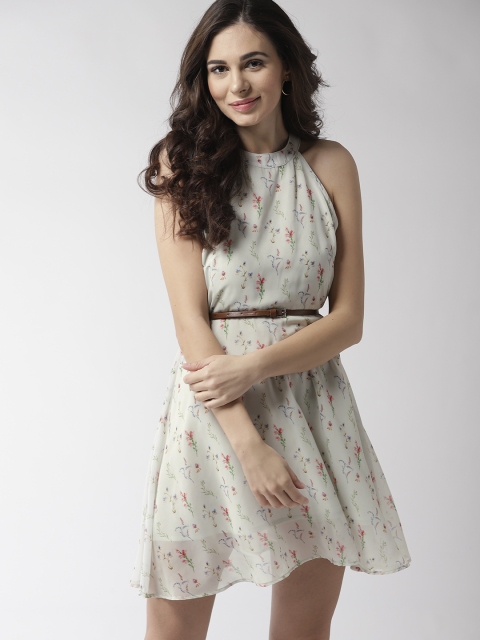 

Mast & Harbour Women Green Printed Fit and Flare Dress