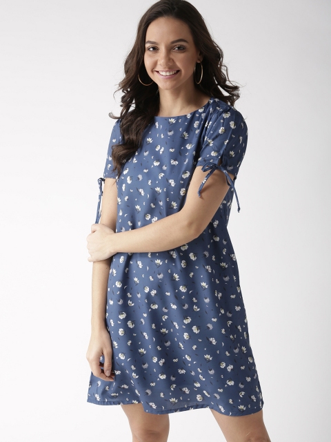 

Mast & Harbour Women Blue Printed A-Line Dress