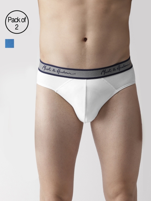 

Mast & Harbour Men Pack of 2 Solid Premium Ultrasoft Cotton Briefs MNH-BRF-PK2-001D, White