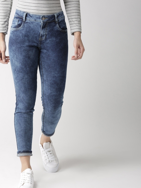 

Mast & Harbour Women Blue Skinny Fit Mid-Rise Clean Look Cropped Stretchable Jeans