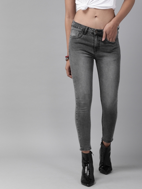 

Roadster Women Grey Skinny Fit Mid-Rise Clean Look Stretchable Jeans