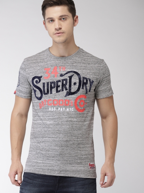 

Superdry Men Grey Printed Round Neck T-shirt