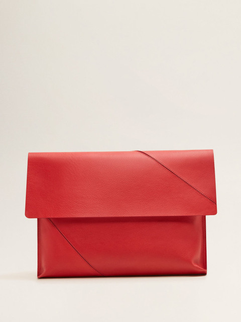 

MANGO Red Solid Clutch