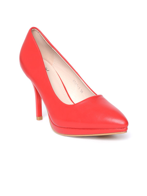 

Jove Women Red Solid Pumps
