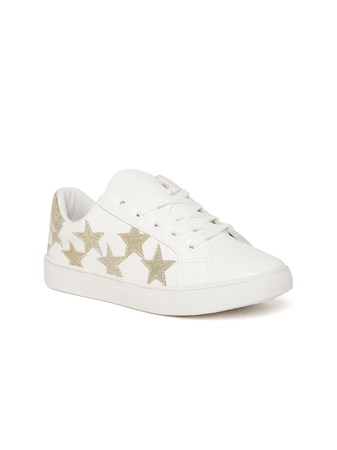 

Jove Women White Printed Sneakers