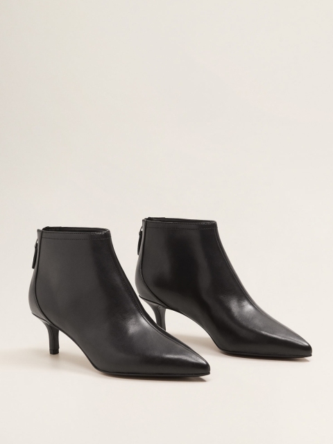 

MANGO Women Black Solid Heeled Boots