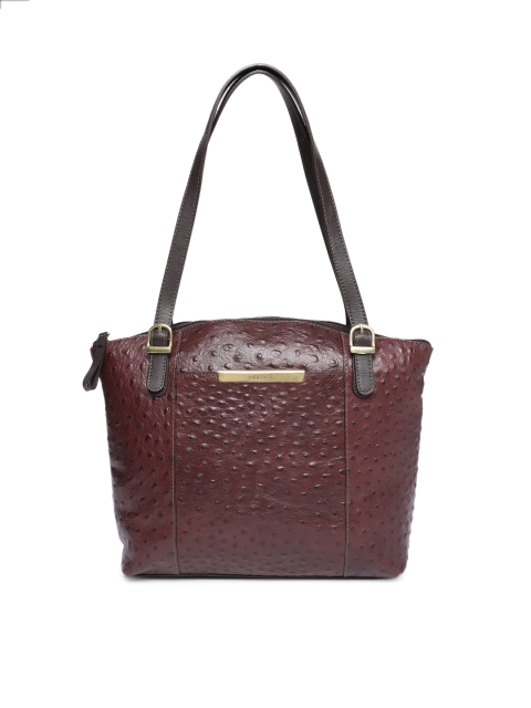 

Hidesign Brown Textured Leather Shoulder Bag