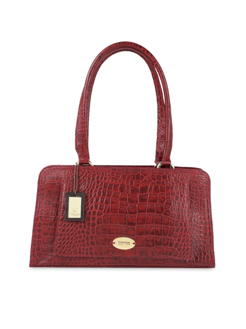 

Hidesign Red Textured Leather Shoulder Bag