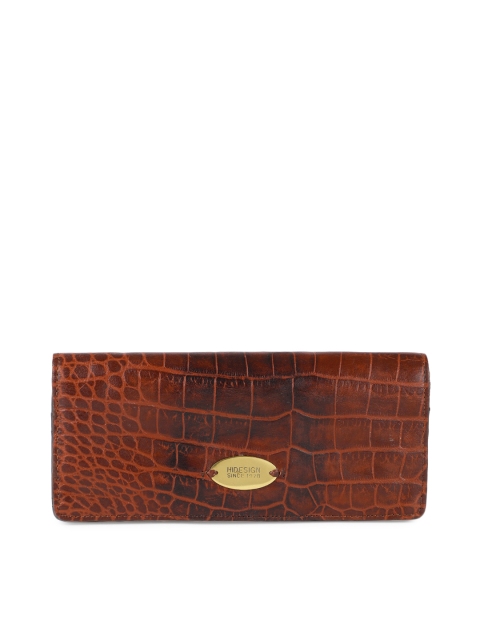 

Hidesign Women Tan Brown Leather Textured Two Fold Wallet