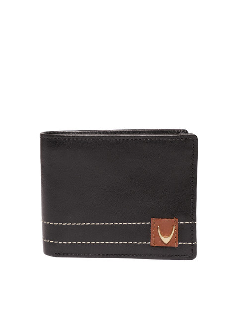 

Hidesign Men Black Leather Two Fold Wallet