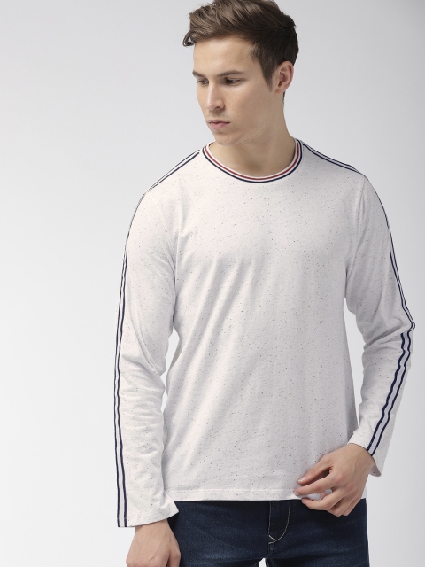 

Mast & Harbour Men White Solid Round Neck T-shirt