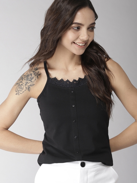 

Mast & Harbour Women Black Solid Top