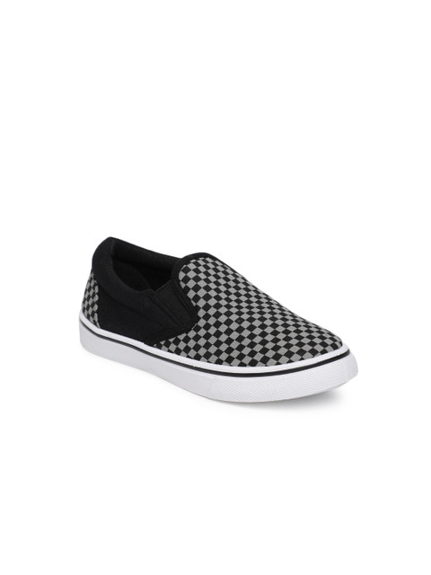 

Fame Forever by Lifestyle Boys Black & Grey Printed Slip-On Sneakers
